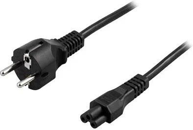 Strömkabel vinklad CEE 7/7 till C5 "Mickey Mouse", 1,8 meter, svart-1