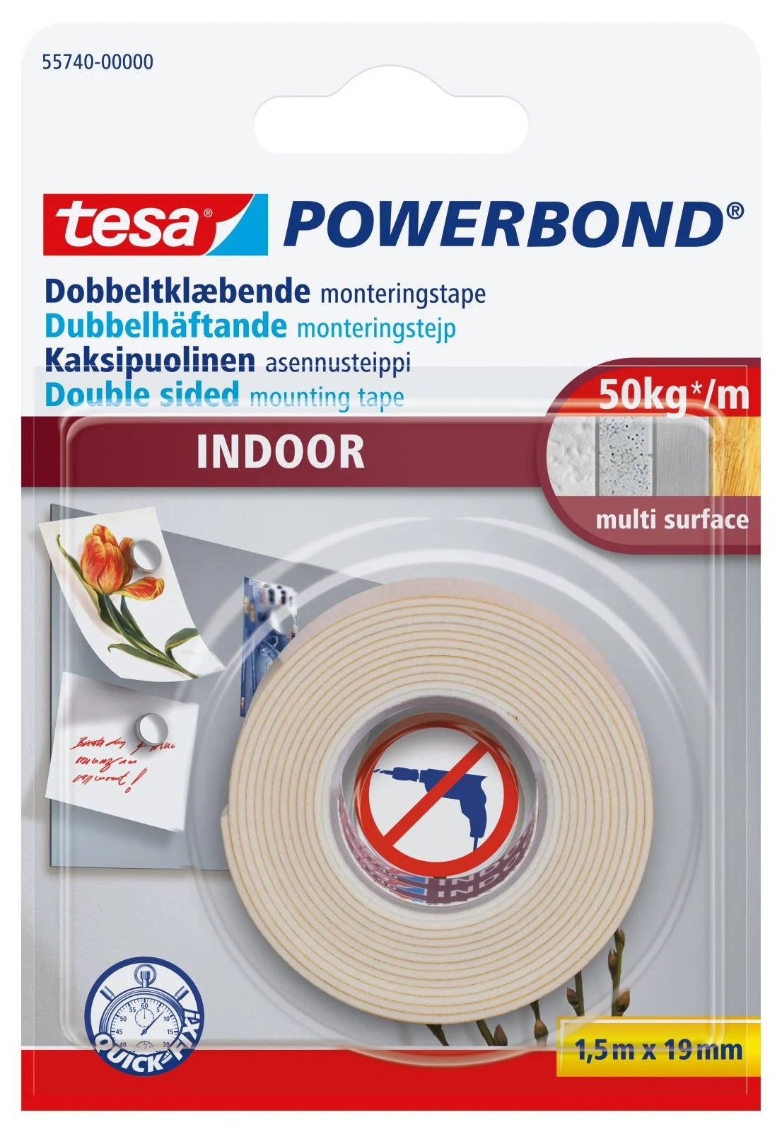 Tesa Powerbond Indor Ultrastark tejp, dubbelsidig klisterremsa-1