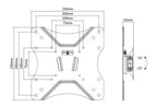 VESA väggmontering, VESA 75/100/200, +3° till -12° lutning, max 25 kg, svart-2