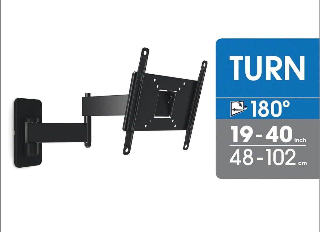 Väggfäste VESA 75/100/200,  180° vridning, 3° till 12° lutning, max 15 kg, för 19 till 40 tums skärm-3
