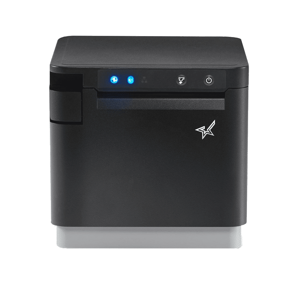 Star mC-Print3 Kvittoskrivare, direkttermisk, svart, USB, USB-C, Ethernet, bredd 80 mm, utskrift 72 mm, inkl. PSU EU, skärare-1