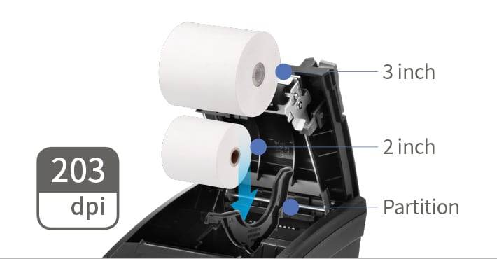 Bixolon SRP-330III Kvittoskrivare, direkttermisk, svart, USB, seriell, bredd 58/80 mm, utskrift 72 mm, inkl. nätadapter EU-5