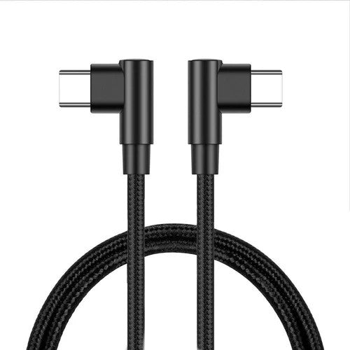 Kabel USB-C hane vinklad till USB-C hane vinklad, 1,5 meter, svart-1