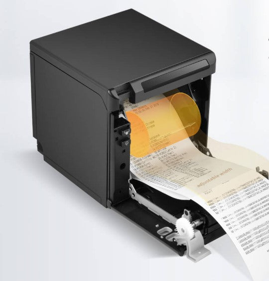 HPRT TP808 kvittoskrivare, direkttermisk, svart, USB, seriell, Ethernet, BT, Wifi, bredd 58/80 mm, inkl. nätadapter EU-4