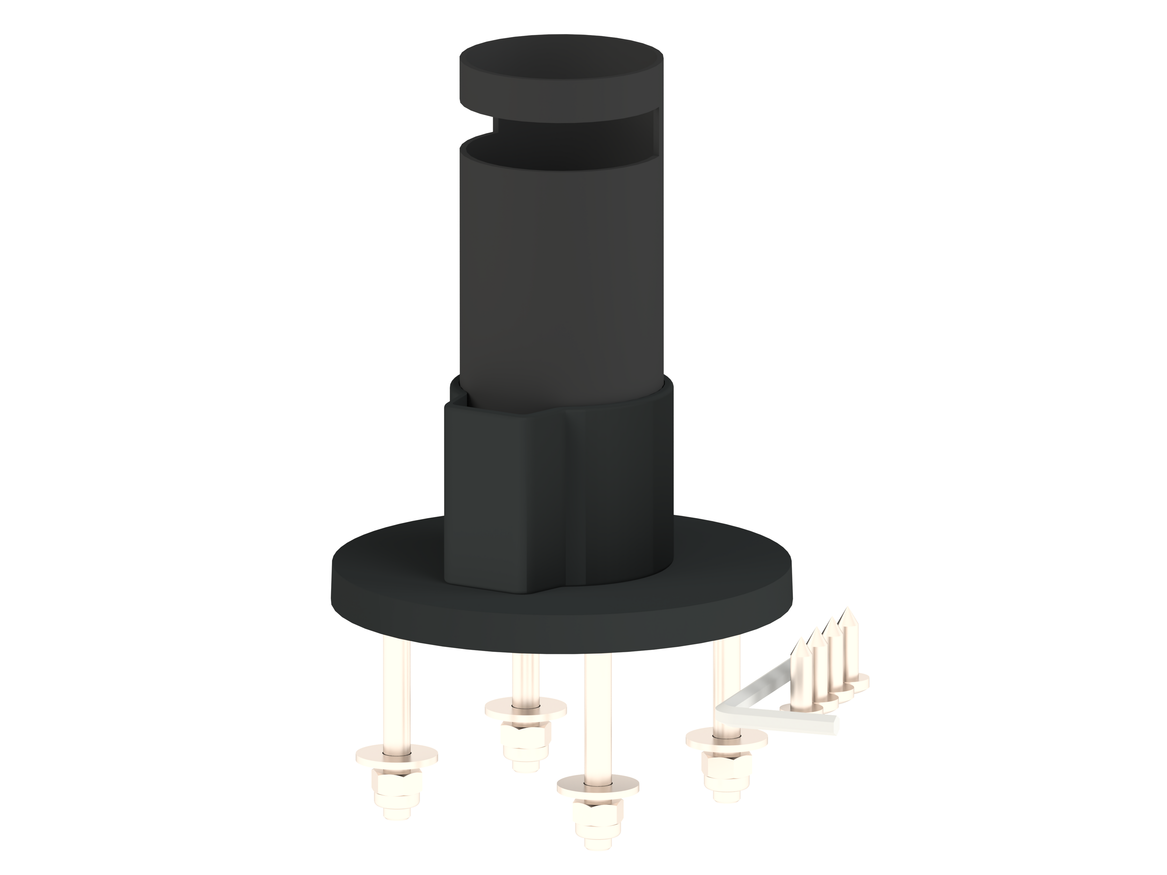 PosPole basstång 120 mm, ∅45 mm, svart-1