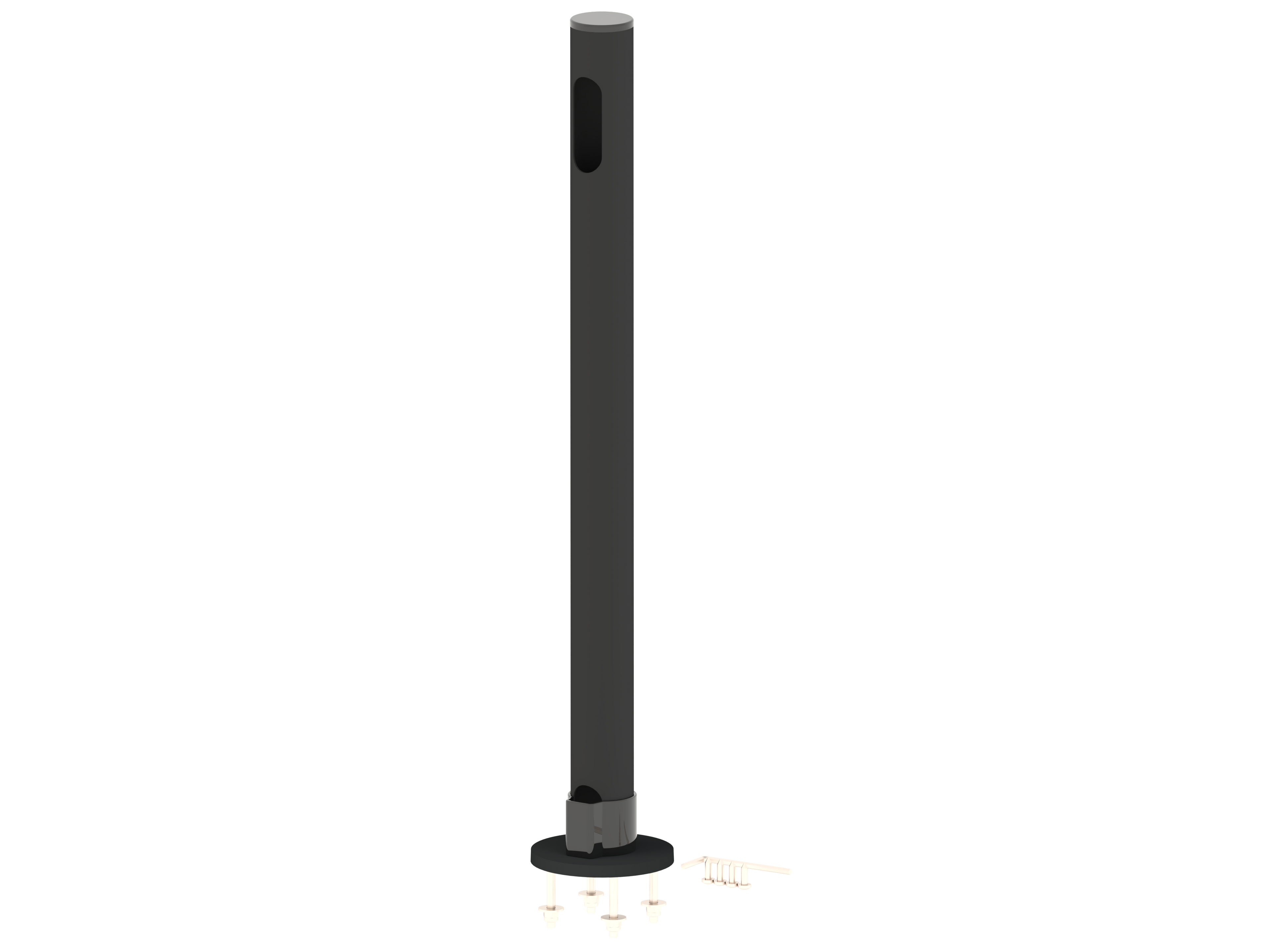 PosPole basstång 600 mm, ∅45 mm, svart-1