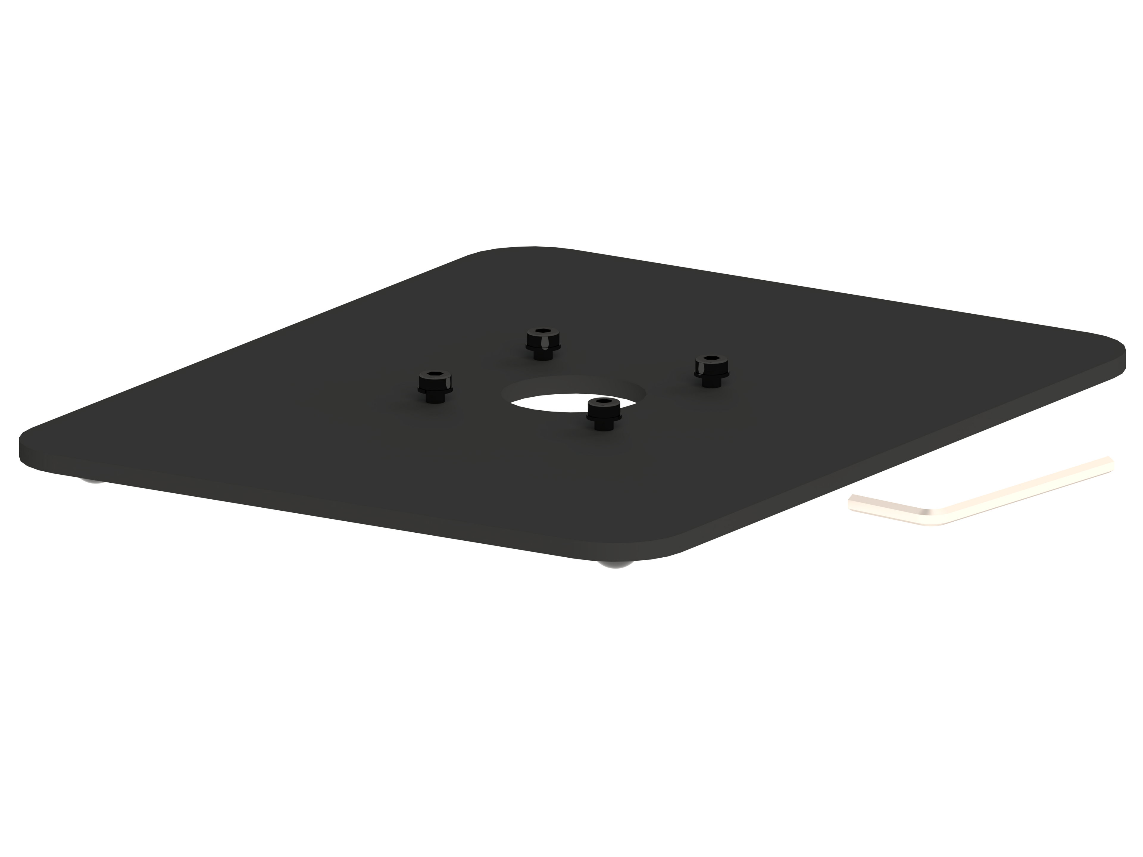 Pospole basstångsgrundplatta 25x20 mm för basstång ∅45/38 mm-1