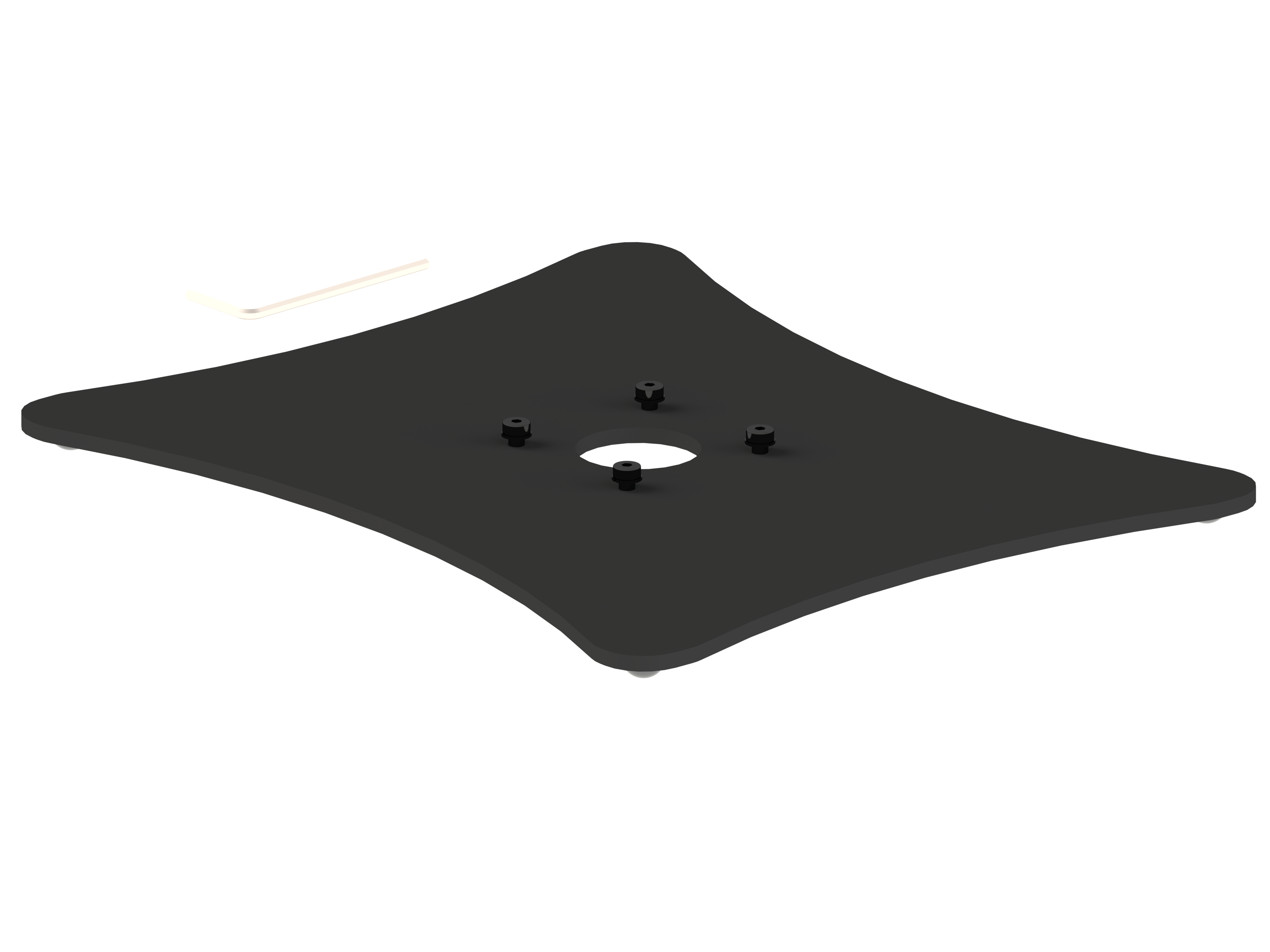 Pospole basstångsgrundplatta 30x25 mm för basstång ∅45/38 mm-1