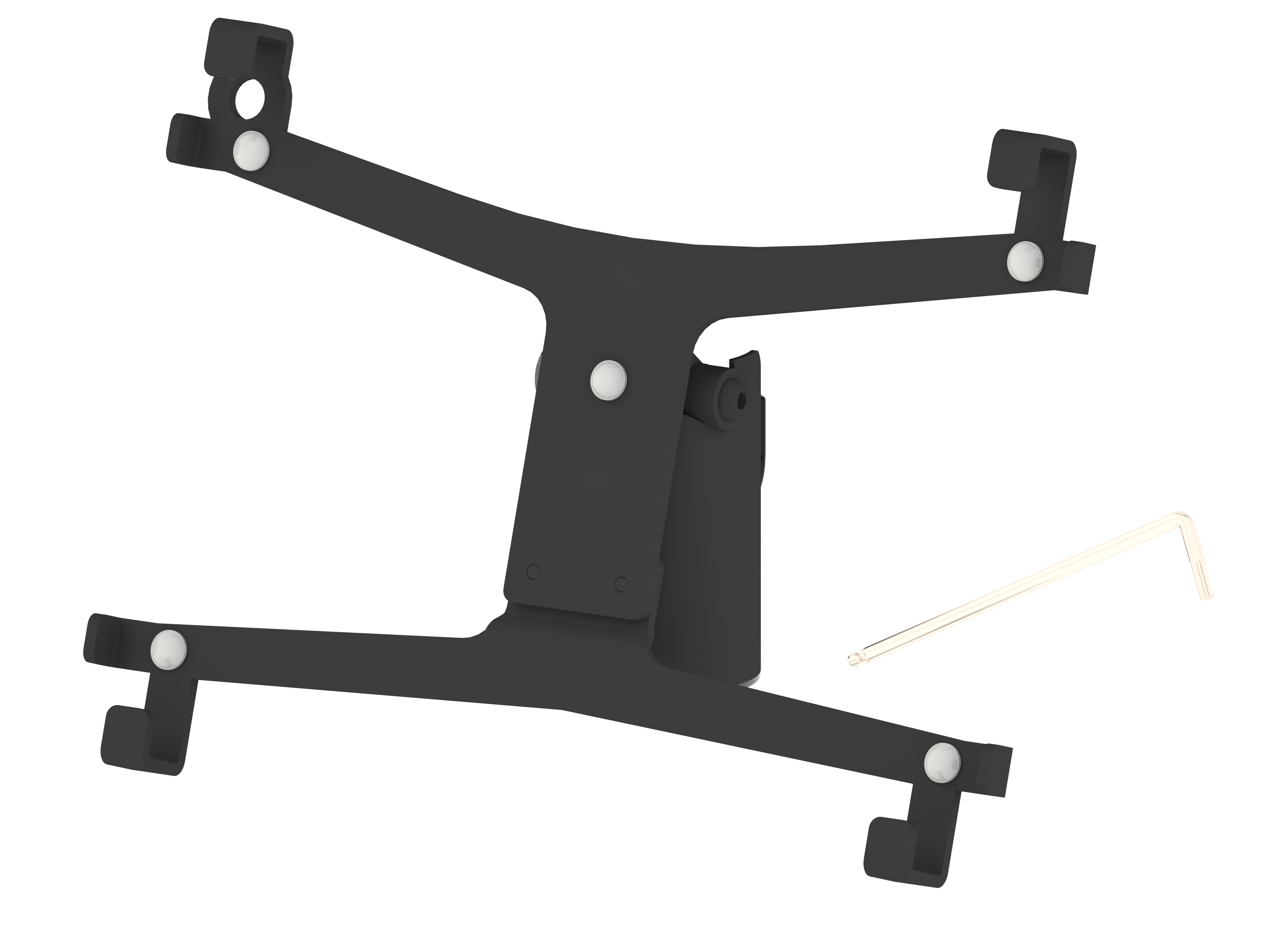 PosPole Tablet X-ramfäste för iPad 10,2"/ MS Surface Go3/ Samsung A8, ∅45 mm, gångjärn-1