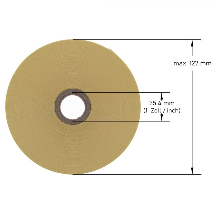 Etikettrulle, termopapper, Z-selecct 2000D; B 57,15, H 31,75 mm, kärna 25,4 mm, RD ∅127 mm, 2100 etiketter/rulle, mellanrum, perforering, vit-2