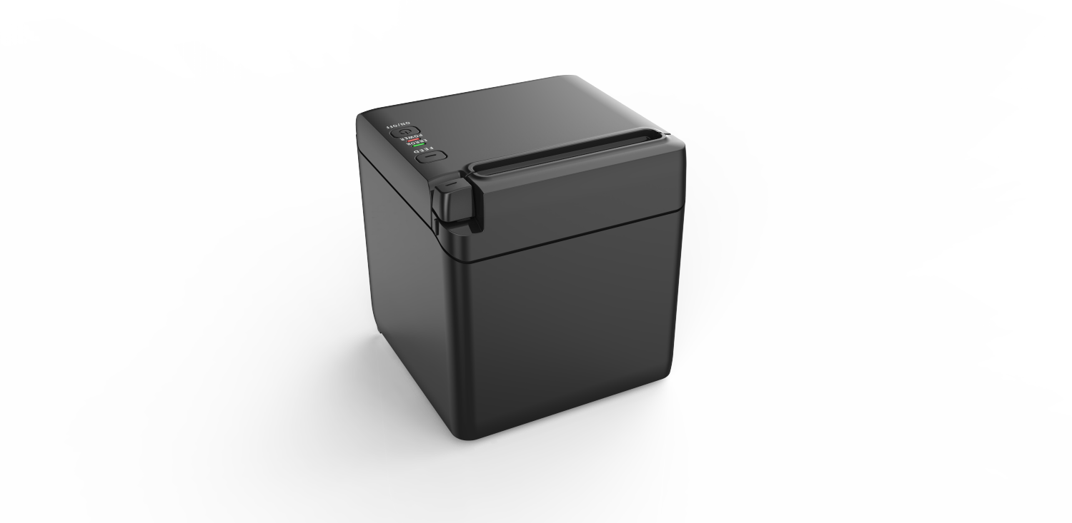 SNBC S80 Cube Kvittoskrivare, direkttermisk, svart, USB, seriell, Ethernet, bredd 58/80 mm, utskrift 80 mm, PSU EU-2