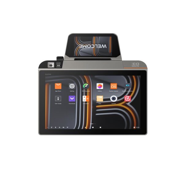 SUNMI D3 MINI, 10,1" pekskärm, Android 13 GMS, 3 GB/32 GB, Wifi/BT, 2D, 80 mm PRT, inkl. PSU EU-1