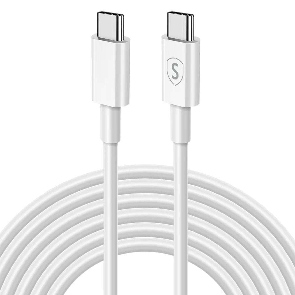 Kabel USB-C hane till USB-C hane, 2 meter, vit-1