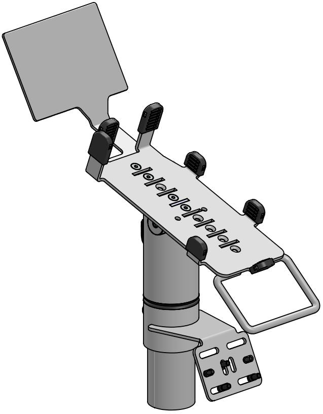 SpacePole 120 mm stolpe, Verifone P400 MG, handtag, skanner/info-1