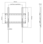 Väggfäste, vikbart, 32"-75", 70 kg, svart, TV-fäste-2