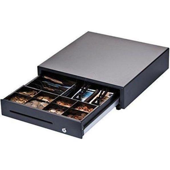 Metapace K1 kassalåda, (BxHxD): 410x114x415 mm, insats: 6 sedel, 8 mynt, RJ12, svart-1