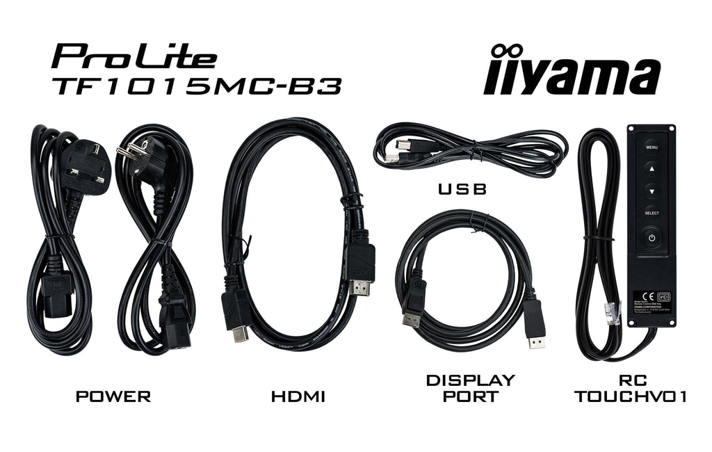iiyama ProLite TF1015MC-B3, 10,1" PCAP 10 TP, Kit USB, ETH, DP, HDMI, svart-6