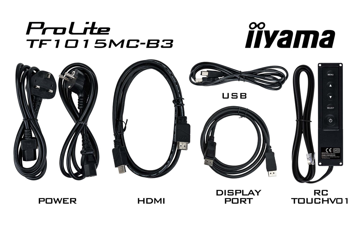 iiyama ProLite TF1015MC-B3, 10,1" PCAP 10 TP, Kit USB, ETH, DP, HDMI, svart-6