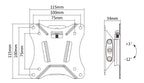 VESA väggmontering, VESA 75/100, +3° till -12° lutning, max 25 kg, svart-5